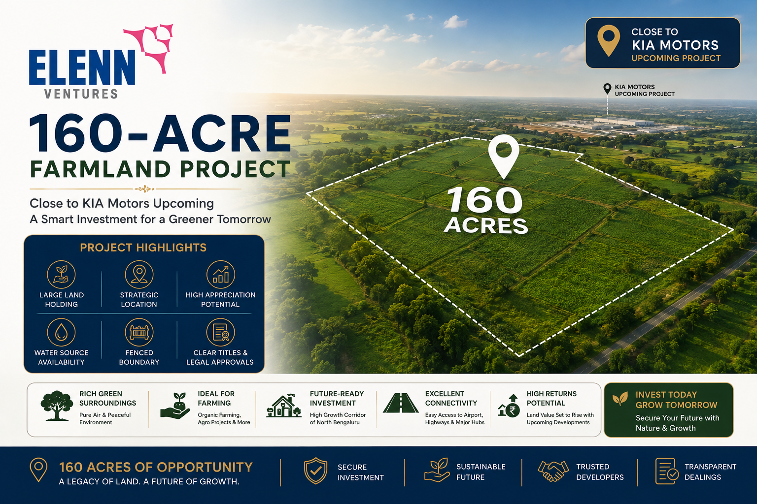 160-Acre Farmland Project near KIA, North Bengaluru